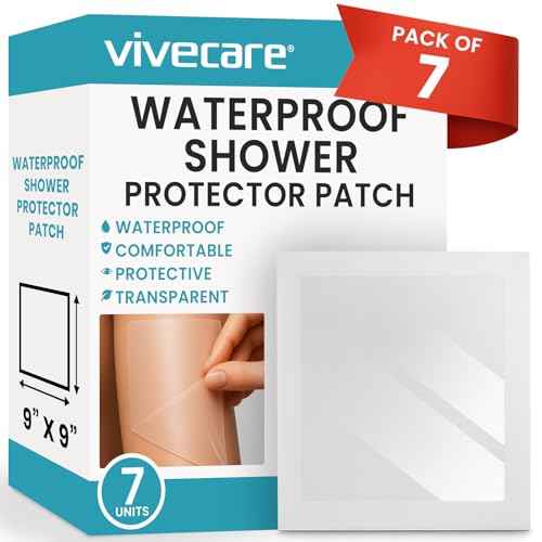 ViveCare Large Transparent Film Dressing - Waterproof Bandages - Clear Wound Cover for Showering, Tattoos - Protector Shower Shield for After Surgery - Post Surgical Patches for Skin (9¡± x 9¡±)