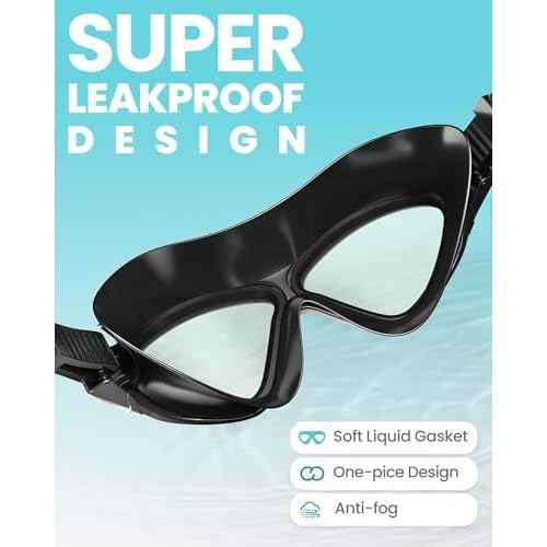 OutdoorMaster Swim Mask - Wide View Swimming Mask & Goggles Anti-fog Waterproof