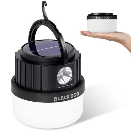 Collapsible Camping Lantern with Solar & USB Charging, Hanging Outdoor Light