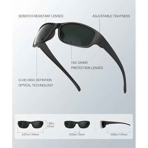 Sunglasses Men Polarized Mens Sunglasses, Wrap Around Sports Sun Glasses for Cycling Running with UV400 Protection