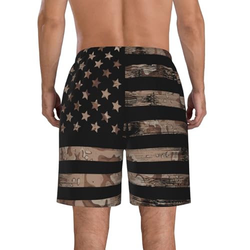 X-Large Men's Swim Trunks Beach Shorts with Mesh Lining & Pockets - Hunting Camo Deer