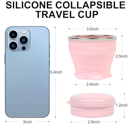 Collapsible Water Cup 6oz/180ml - Collapsible Cup - Silicone Collapsible TravelCup - Silicone Folding Camping Cup with Lids - Foldable Drinking Cup - for Travel, Camping, Hiking, Outdoor Sports
