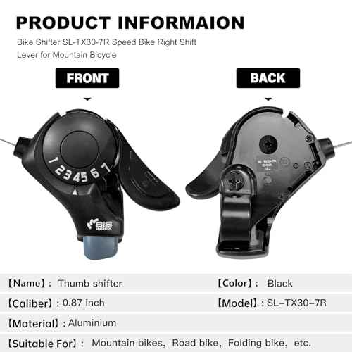 Bike Shifter SL-TX30-7R, 7 Speed Bike Right Thumb Shift Lever for Mountain City Road Folding Bicycle