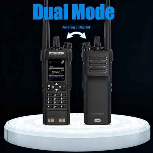BAOFENG DM32 DM-32UV DM-32 10W Tri-Power DMR Walkie Talkie Digital Mobile Radio Dual-Mode Analog GPS APRS Dual Band Dual Time Slot AM FM Type-C Charging 2 Way Radio for Outdoor Survival Gear (Black)