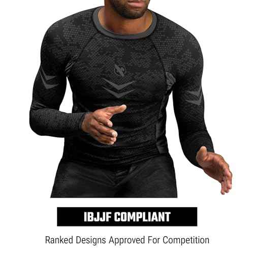 Hayabusa Ranked BJJ Rash Guard for Men Long Sleeve