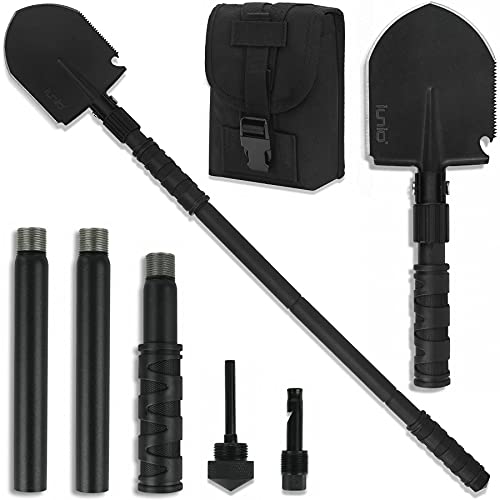 Folding Camping Shovel 31in Heavy-Duty Survival Spade with Pickaxe & Bag - Black / Standard E-Tool