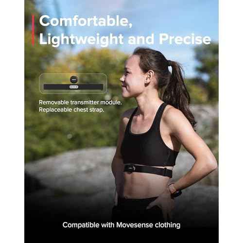 SUUNTO Smart Heart Rate Belt, Accurate Bluetooth Heart Rate Measurement Sensor, Multiple sports Comfortable fit for Running & Swimming, 500H Long Battery Life with Internal Memory, Waterproof, Black