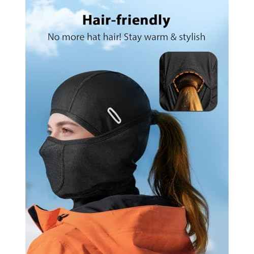 RIGWARL Winter Balaclava Ski Mask for Men Women, Windproof Thermal Fleece Face Cover with Movable Design & Glasses Holes, Warm Neck Hood Gifts for Cold Weather Skiing, Cycling, Running, Outdoor Work