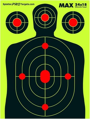 18x24 Extra Large Splatter Targets - Two Color Fluorescent Yellow & White - Variation 10