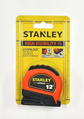 12FT Hi-Vis Leverlock Tape Measure with Locking Function