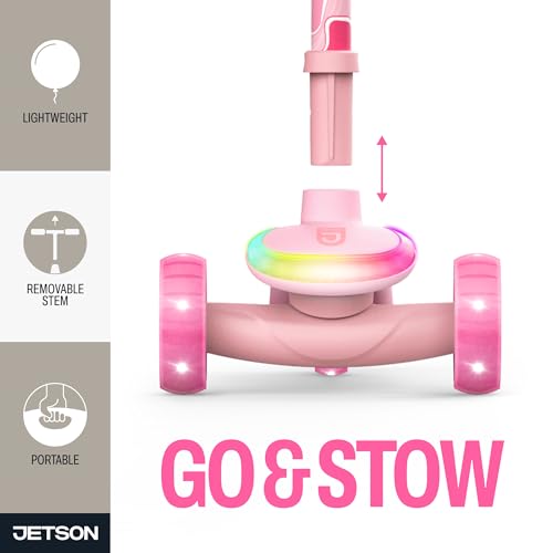 Kids' Pink Light-Up 3-Wheel Kick Scooter with LavaTech Deck Lights & Adjustable Handlebar