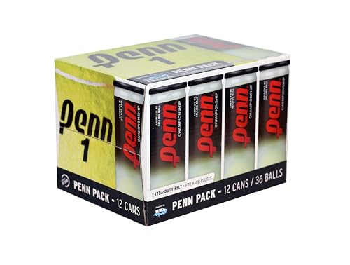 Penn Extra Duty Tennis Balls - 12 Cans, 36 Balls, Official Tournament Quality