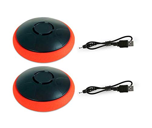 Rechargeable Hover Air Hockey Puck and Paddles - Orange, 2 Pcs