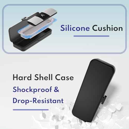 Kardiamobile Case for Kardia Mobile 6L & 6L Max, Portable Hard Shell Case with Silicone Pad for Kardiamobile EKG Heart Monitor