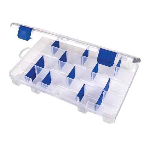 Flambeau Outdoors 4007 Tuff Tainer Fishing Tackle Box with Zerust Anti-Rust Dividers - Includes 12 Dividers, 24 Compartments, Clear Fishing Lure Organizer
