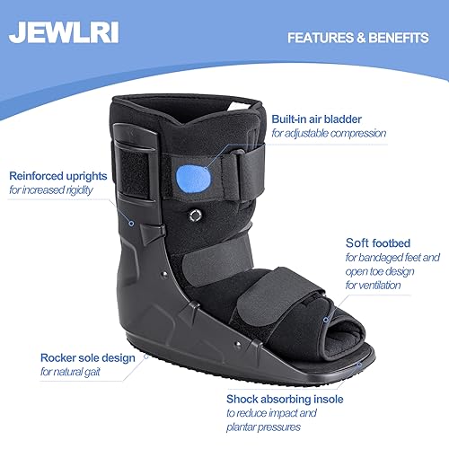 Walking Boot for Sprained Ankle - Short Air Fracture Boot, Large Size