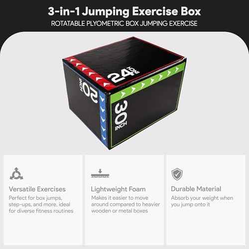 BalanceFrom 3-in-1 Foam Plyometric Jump Box for Home Gym with Multiple Height Options ? Versatile Plyo with Non-Slip Surface for Strength, HIIT, Step-Ups, and Agility Training