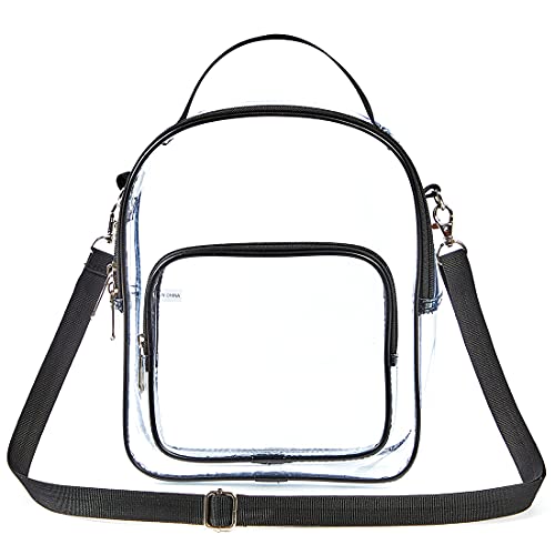 Edraco Clear Crossbody Purse Bag - Stadium Approved Tote with Strap - One Size