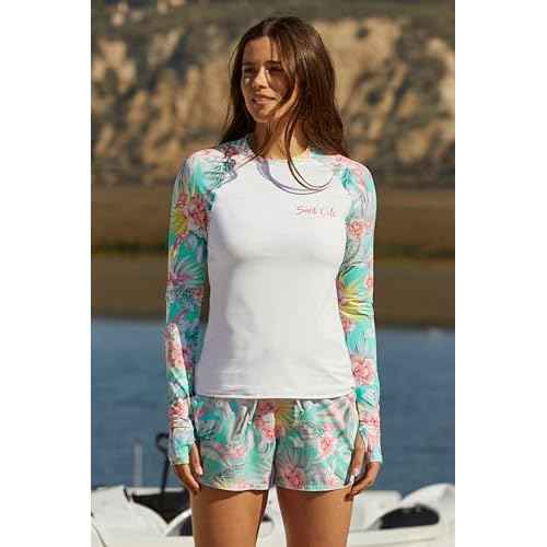 Salt Life Women's Rash Guard Top, Long Sleeve, UPF 50+, Uv Sun Protection, Beach Cover Ups