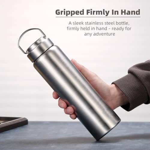 15 Oz Uninsulated Stainless Steel Water Bottle - Reusable Sports Drink Container