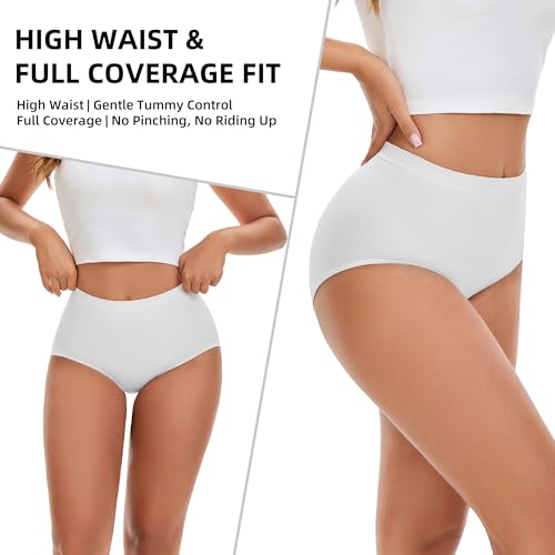 Women's Seamless Full Coverage Underwear Briefs 3-Pack - Medium White