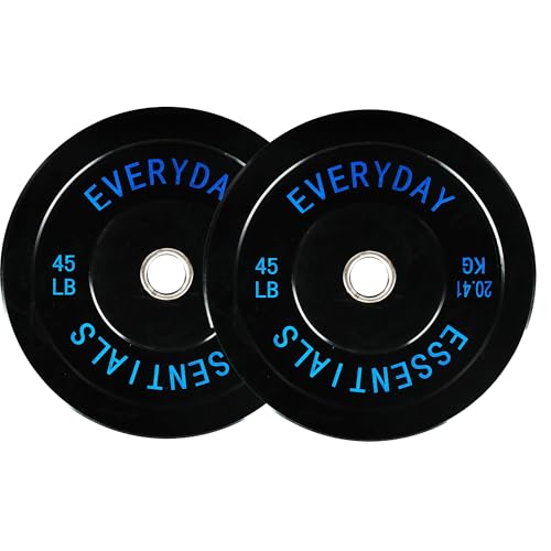 Fitvids 2-Inch Olympic Bumper Plates, Perfect Weight Plates for Weightlifting and Strength Training, Multiple Weights Available