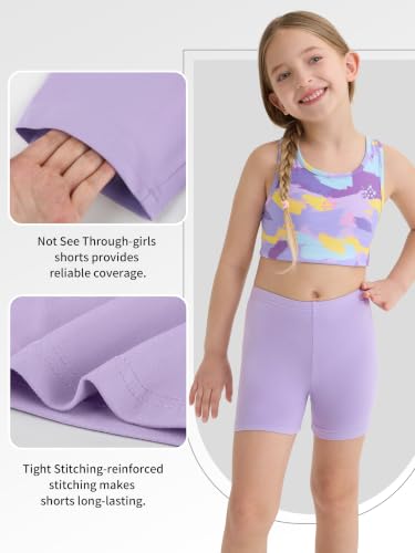 16 Pack Girls Dance Shorts Toddler Biker Under Dress Cartwheel Set - 4-5T, Gray Pink Yellow