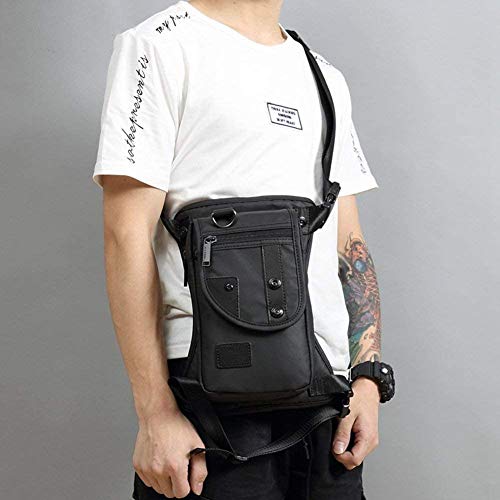 Oxford Hiking Waist Pack Thigh Fanny Bag for Men Women Black 4