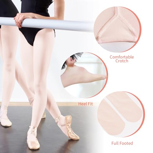 Toddler Ballet Tights for Girls - Dance Leotards & Ballet Outfit, 2 Pack