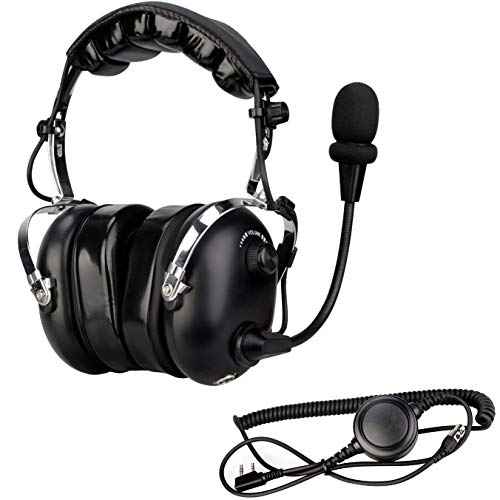 Retevis Noise Reduction Walkie Talkie Headset,Elastic Metal Bracket Racing Headset,for RT21 RT68 RA89, Compatible with Baofeng UV-5R 5RM Pxton PX-777S Radio,Two Way Radio Headset with Mic(1 Pack)