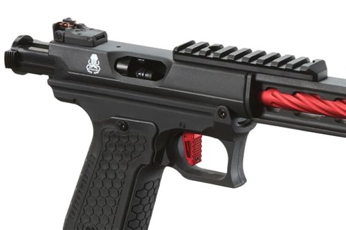 Lancer Tactical Polymer Lightweight Full Auto/Semi Gas Blowback Airsoft Pistol w/Red Dot Mount Plate (Tandemkross Cthulhu) (Black/Red)