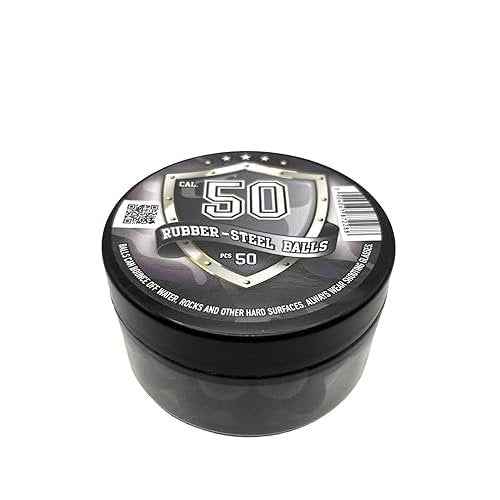 50 x Premium Quality Hard Rubber Steel Balls 2.7 Grams Heavy Reusable Projectiles Paintballs Reballs Powerballs for Training Home and Self Defense Pistols in 50 Caliber