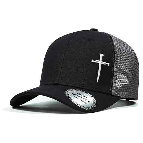 Christian Hats for Men Women,Jesus 3 Nail Cross Hat Christian Religious Gifts for Birthday/Christmas