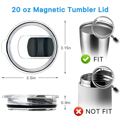 Black 3 Pack Magnetic Replacement Lids for 20 oz Yeti Tumbler & More