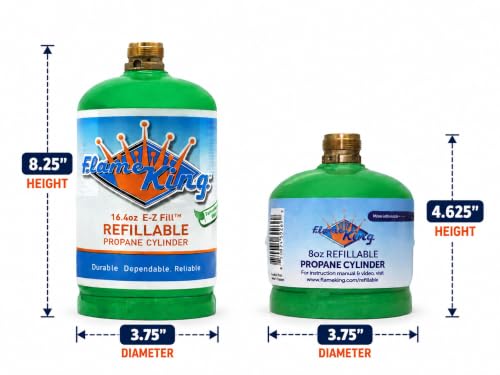Refillable 1/2LB Propane Tanks for Small Lamps, Lanterns & Camp Stoves – 2 Pack