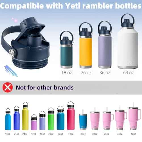 Lid for Yeti Rambler 12 18 26 36 64 oz, Cap with Flexible Handle, Replacement Chug Lids for Yeti 18oz 26oz 36oz 64oz Rambler Water Bottle Top Accessories