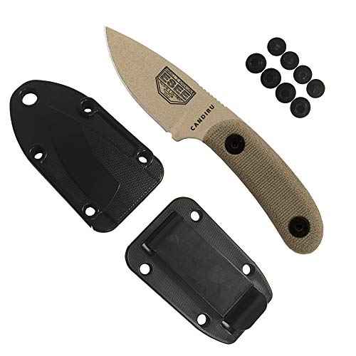 ESEE Knives Candiru Desert Tan w/Handle, Molded Polymer Sheath, and Clip Plate