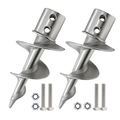 Dock Auger Kit Set2 Stainless Steel Anchors for Floating Docks & Boats
