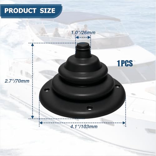 Boat Motor Well Cable Boot - Protective Marine Wire & Fuel Line Organizer, Black 2.7"