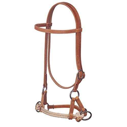 Weaver Leather Harness Leather Side Pull, Double Rope, Russet, Average
