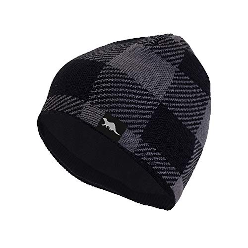 100% Waterproof Windproof Beanie Hat - Fleece Lined Skull Cap for Men & Women Warm Winter Knit Cap for Hiking, Skiing.