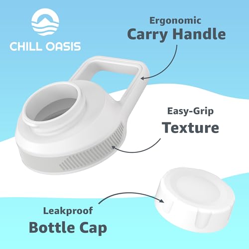 Chill Oasis White Replacement Lid for Cirkul Water Bottle - Leak Proof BPA-Free