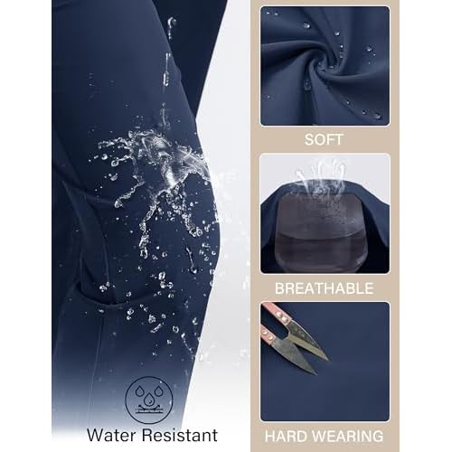 MAGCOMSEN Women's Hiking Pants Lightweight Quick Dry UPF 50 Water Resistant Elastic Waist Golf Travel Pants Zip Pockets