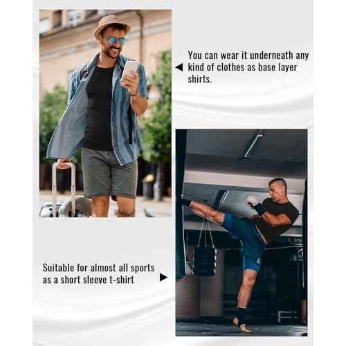 Niksa Men's Compression Shirts, Compression Shirts for Men Short Sleeve Athletic, Quick Dry Workout T Shirts Base Undershirt