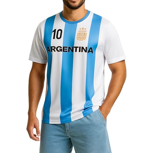 Unisex Argentina Football T-Shirt X-Large Light Blue - Officially Licensed Soccer Apparel