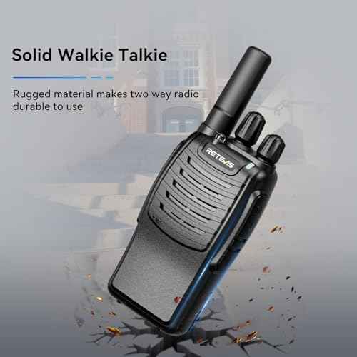 Retevis H-777 Walkie Talkies for Adults Long Range Hand Free Handheld Rechargeable Two Way Radio Business 2 Way Radios with Charger (6 Pack)