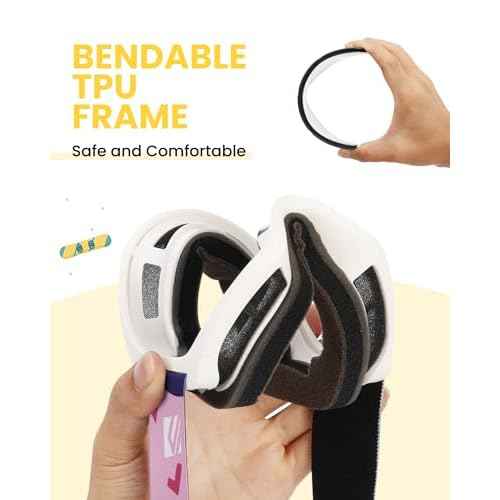 SNOWER Kids Ski Goggles, Anti-Fog Snow Goggles with OTG Design, 100% UV Protection, HD Lens for Kids Boys Girls