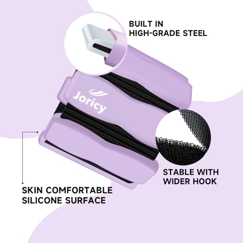 Purple 4lb Pair Ankle Wrist Weights for Men Women - Adjustable Fitness Resistance Bands