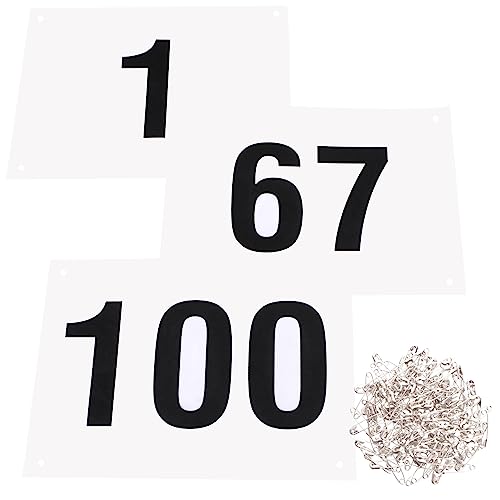 Running Bib Competitor Numbers Waterproof Tearproof 6x7.5 Inches with Safety Pins - Variation #02