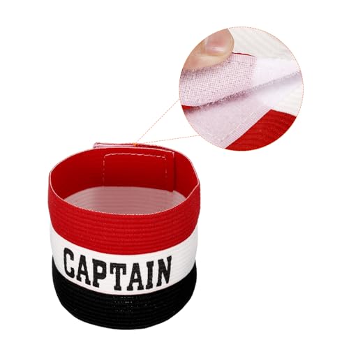 Captain's Armband for Soccer Rugby Adjustable Elastic Team Leader Wristband - Set of 6